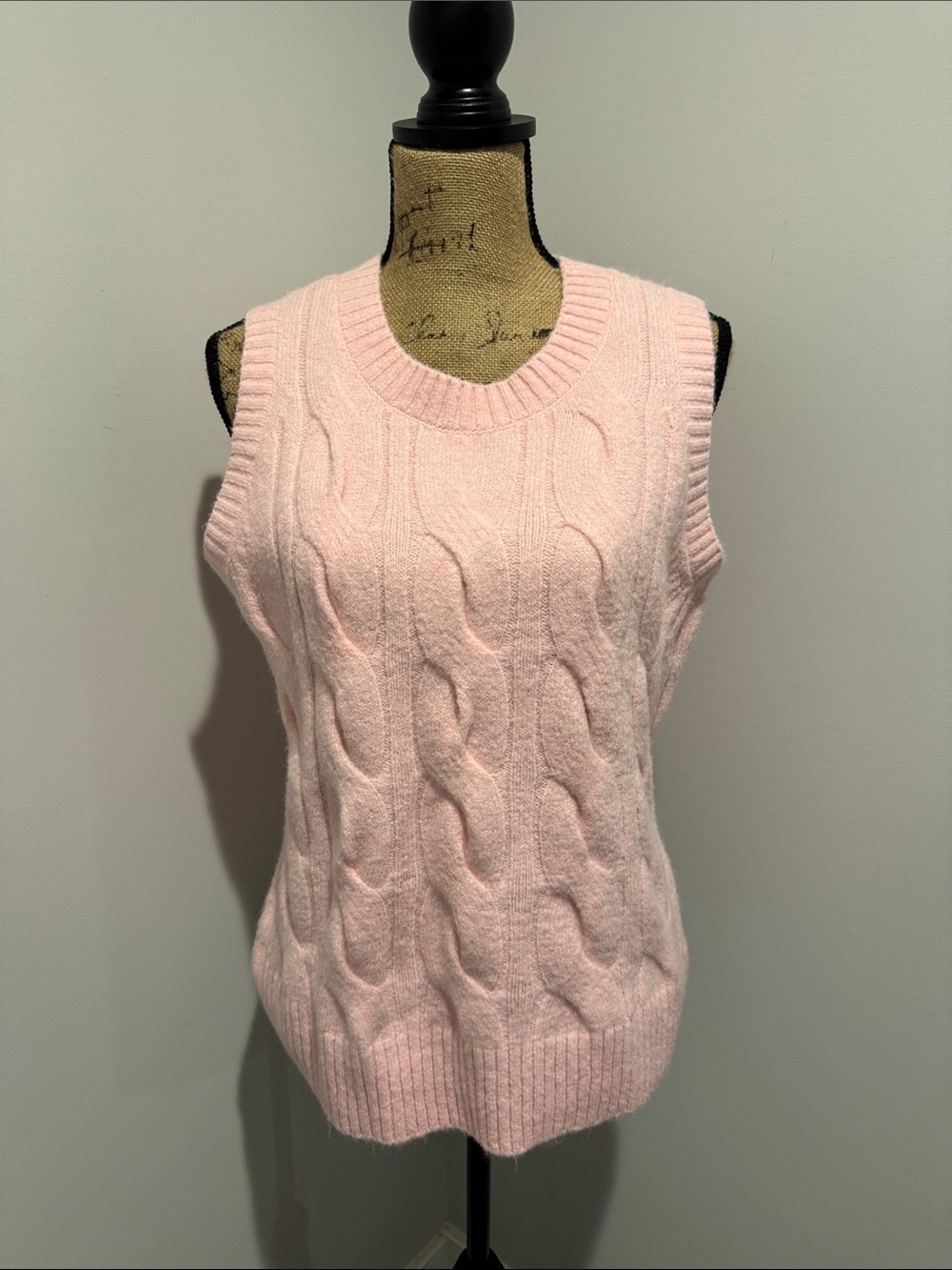 NWOT Torrid Light Pink Cable Knit Sleeveless Sweater Vest